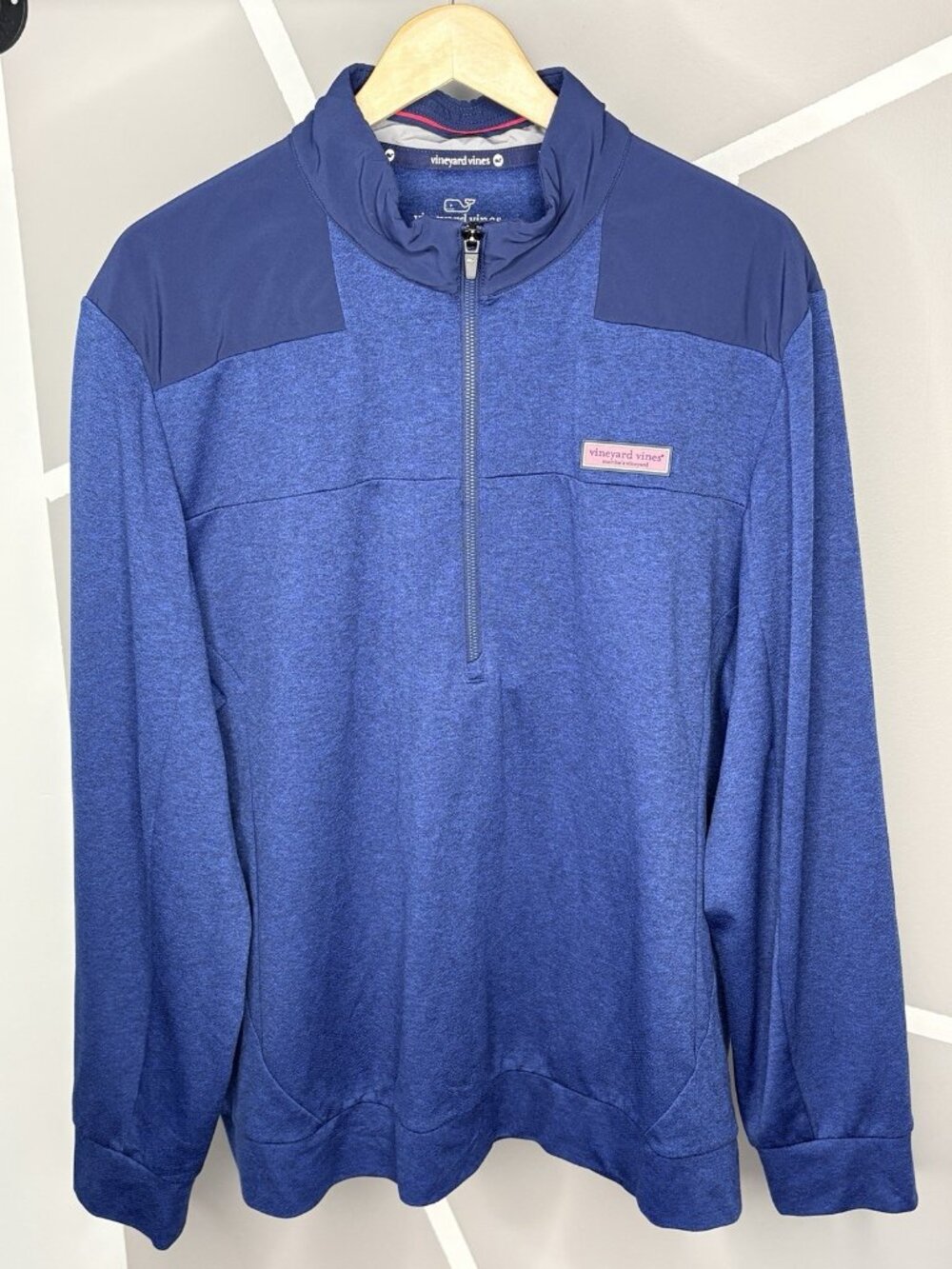 Vineyard Vines Performance Men's XL Deep Bay Mesh 1/2 Zip Pullover Shep Shirt